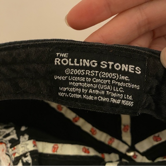 Vintage The Rolling Stones distressed tongue tour baseball hat cap 2005 black - Picture 7 of 9